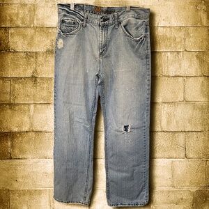 Bullhead Distressed Mens Jeans Straight Leg W33L32